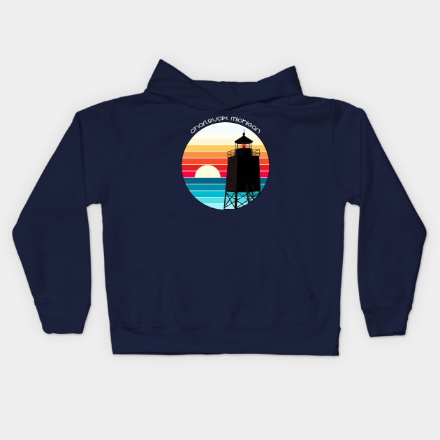 Charlevoix Sunset Kids Hoodie by Megan Noble